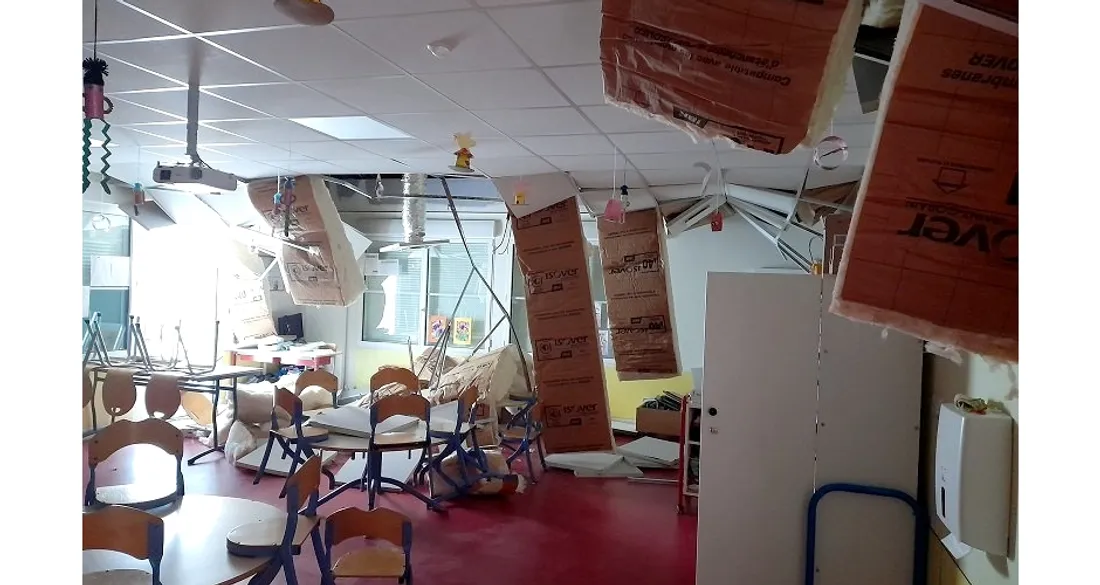 École ravagée à Luchy