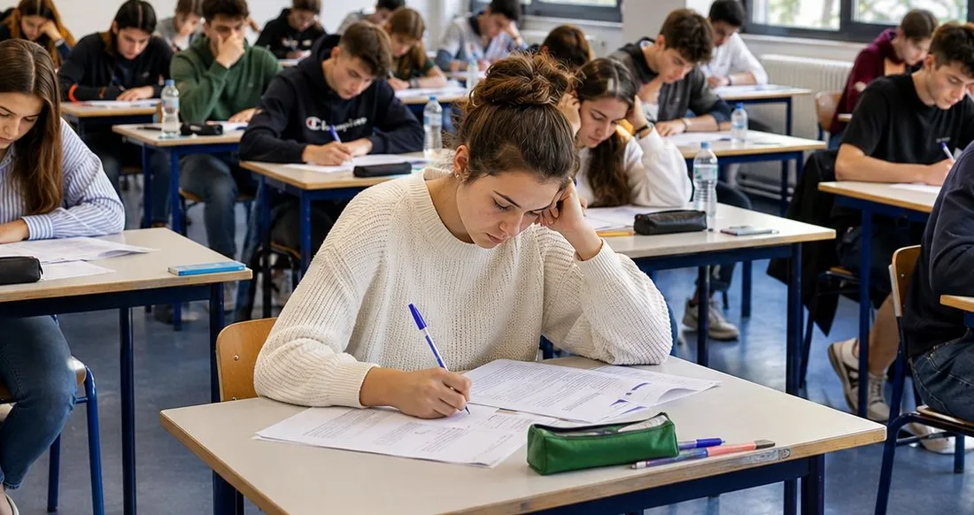 Lycéens qui passent le Bac