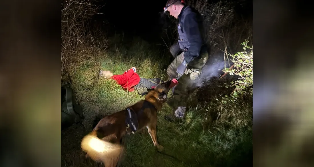 L'équipe cynophile de la gendarmerie d'Abbeville retrouve une femme égarée