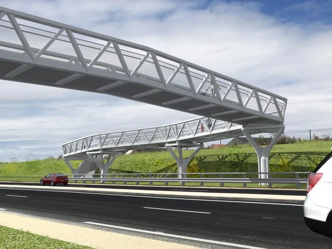 Future passerelle au-dessus de la D1605