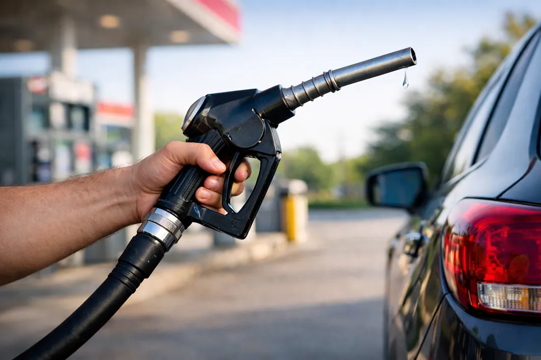 Pompe à essence dans une station-service