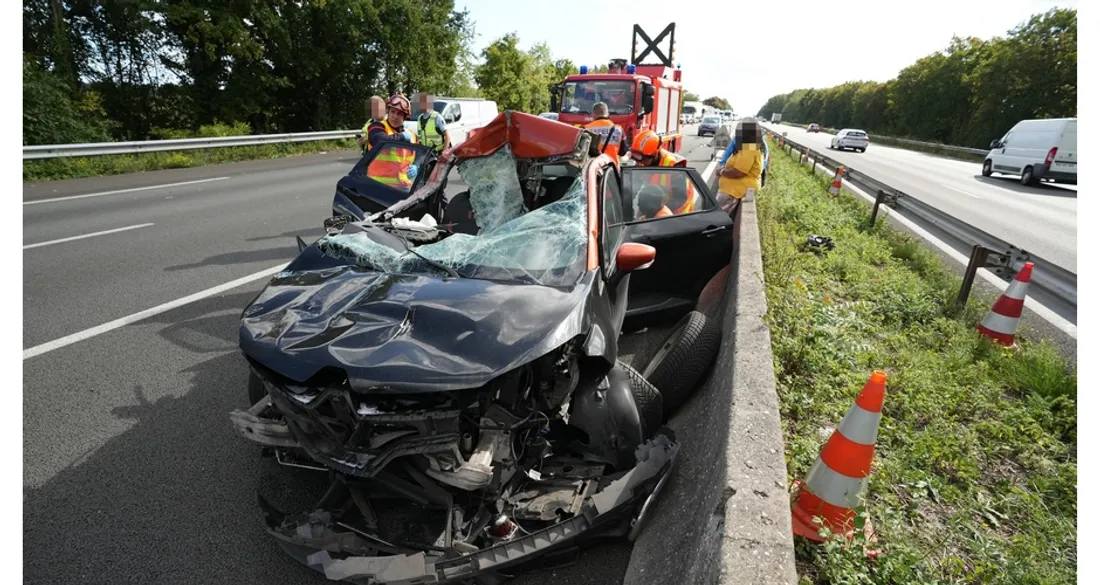 Accident sur l'A1 à hauteur de Ricquebourg