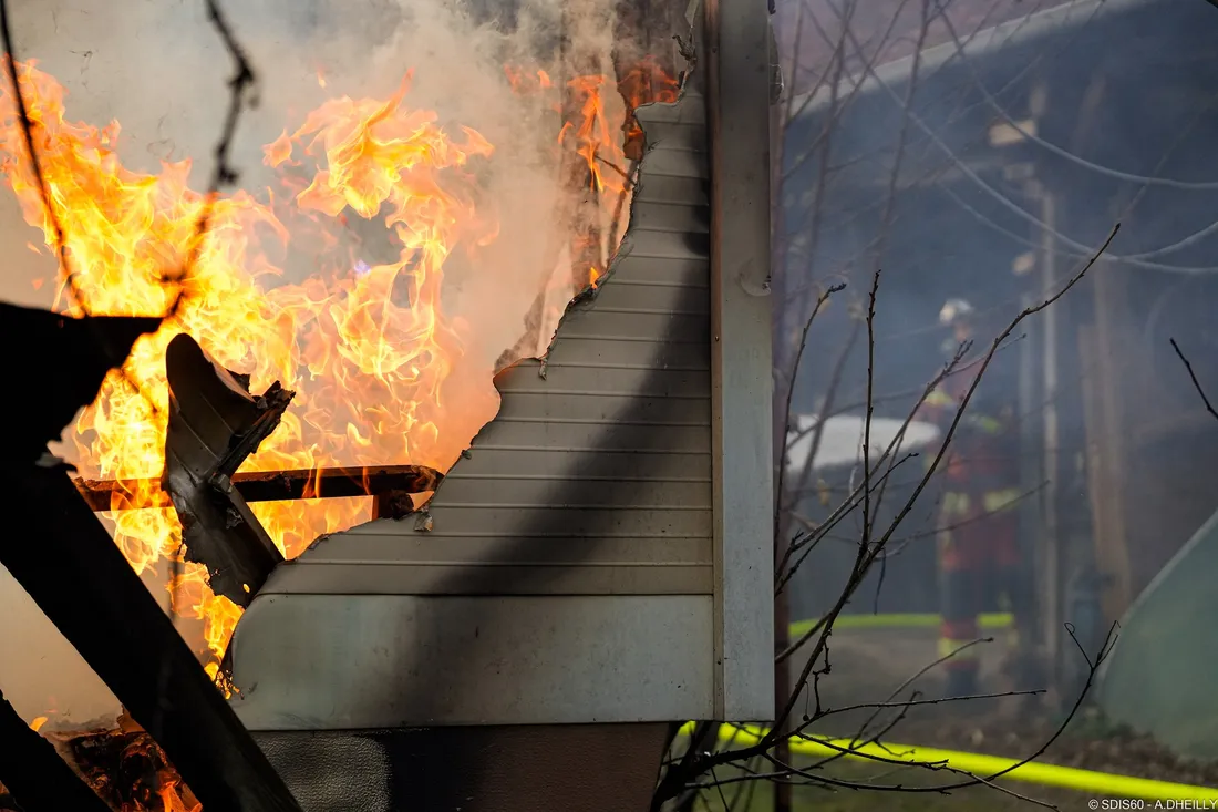 Mobil home incendié / SDIS 60 