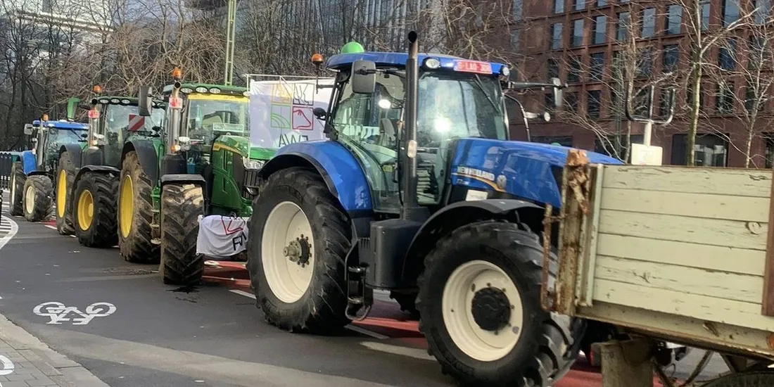 Tracteurs lors d'une manifestation