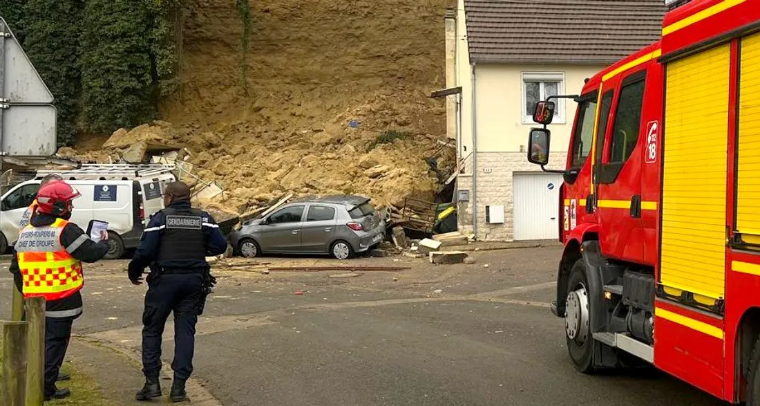 Effondrement d'une falaise à Thiverny