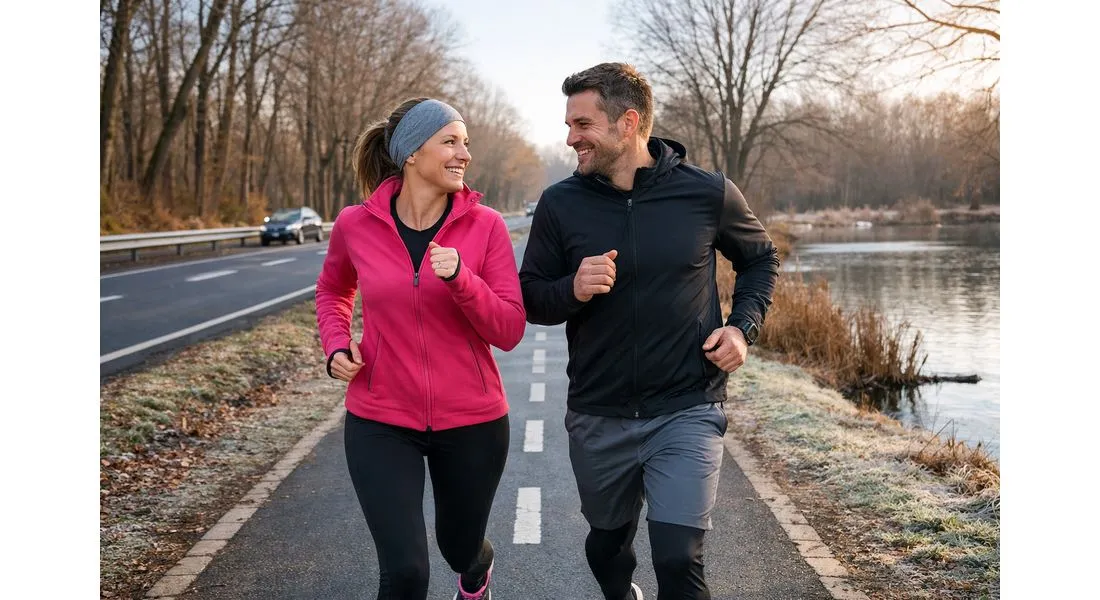 Homme et femme qui courent 