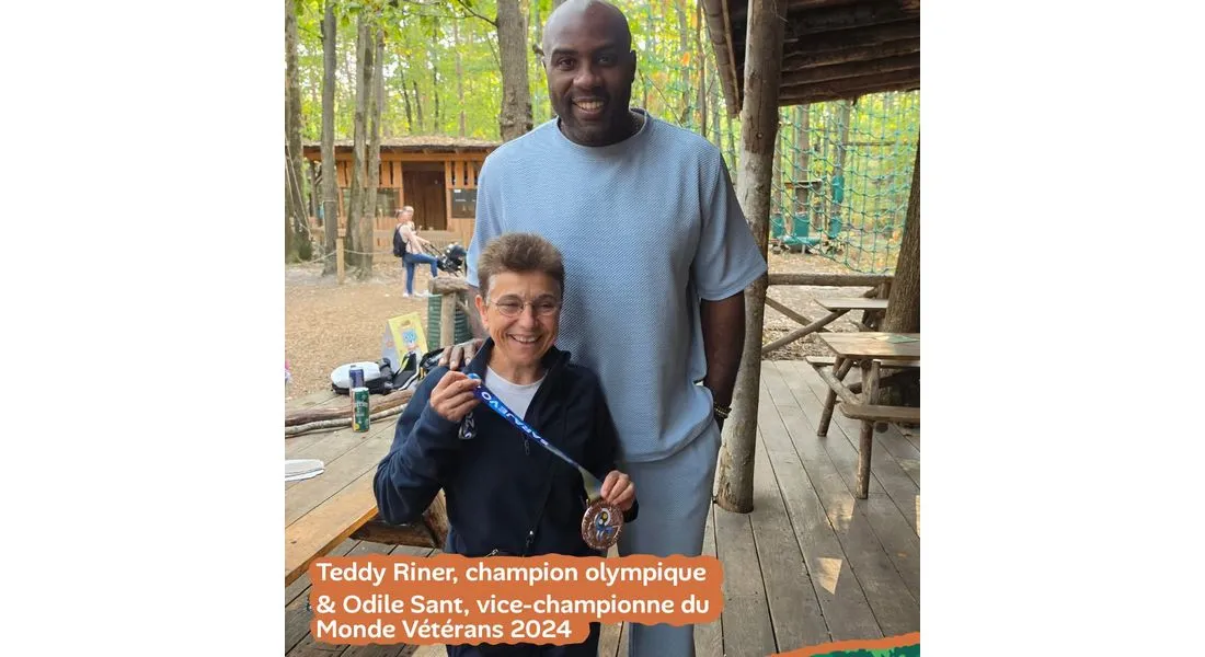 Teddy Riner et Odile Sant