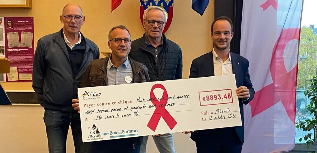 Chèque à Abbeville contre le cancer