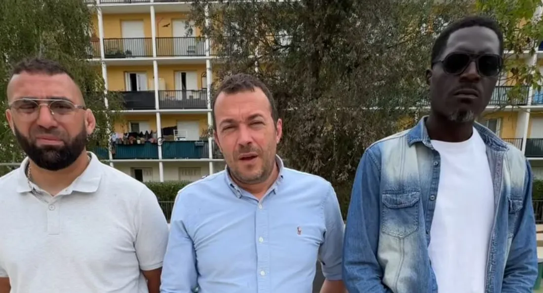 Le maire Raphaël Cognet, avec Karim Boursali et Armando Lopes, déplore les dégradations