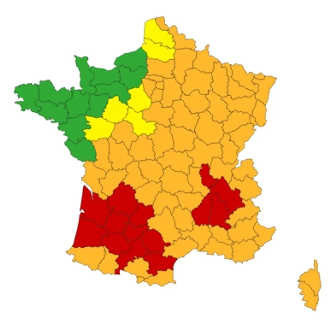 Vigilances canicule Météo France, 12 août 2025