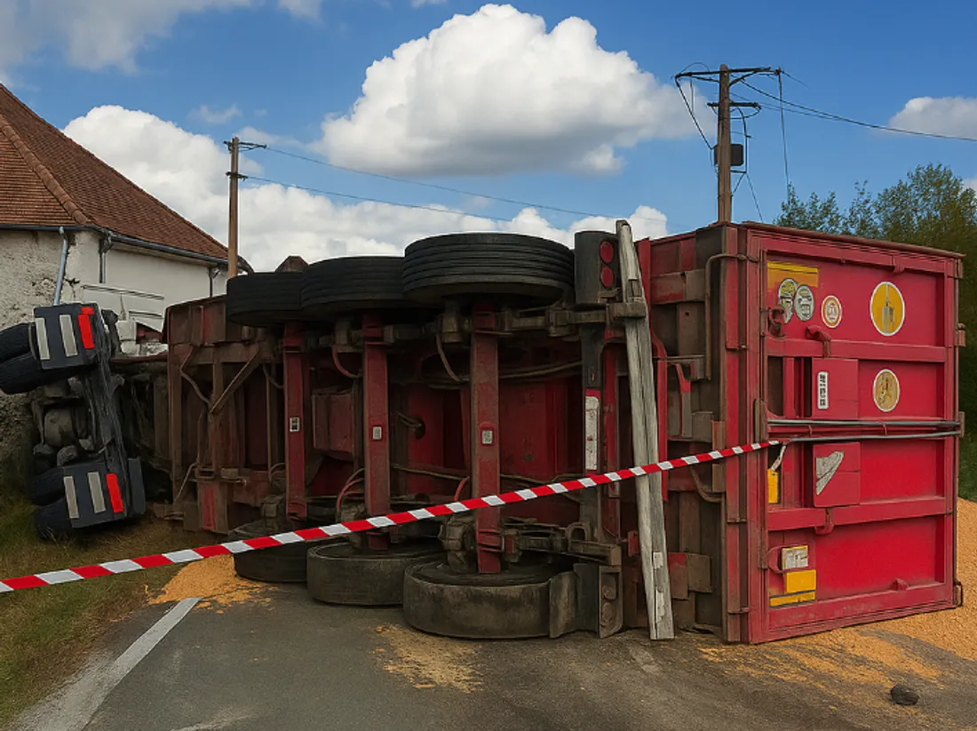 Poids lourd accidenté