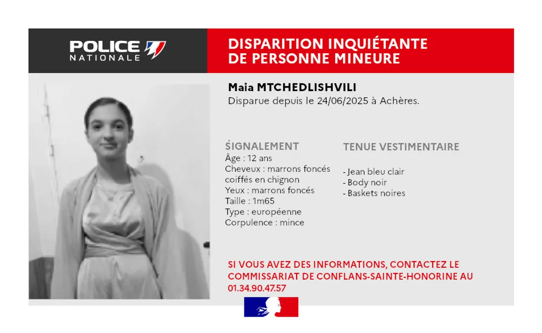 Jeune disparue dans les Yvelines le 24/06/2025