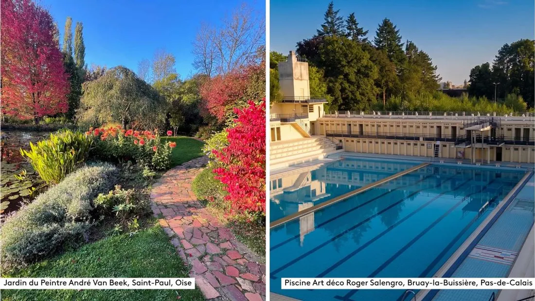 Piscine Roger-Salengro à Bruay-la-Buissière et Jardin du peintre André Van Beek à Saint-Paul 'Oise
