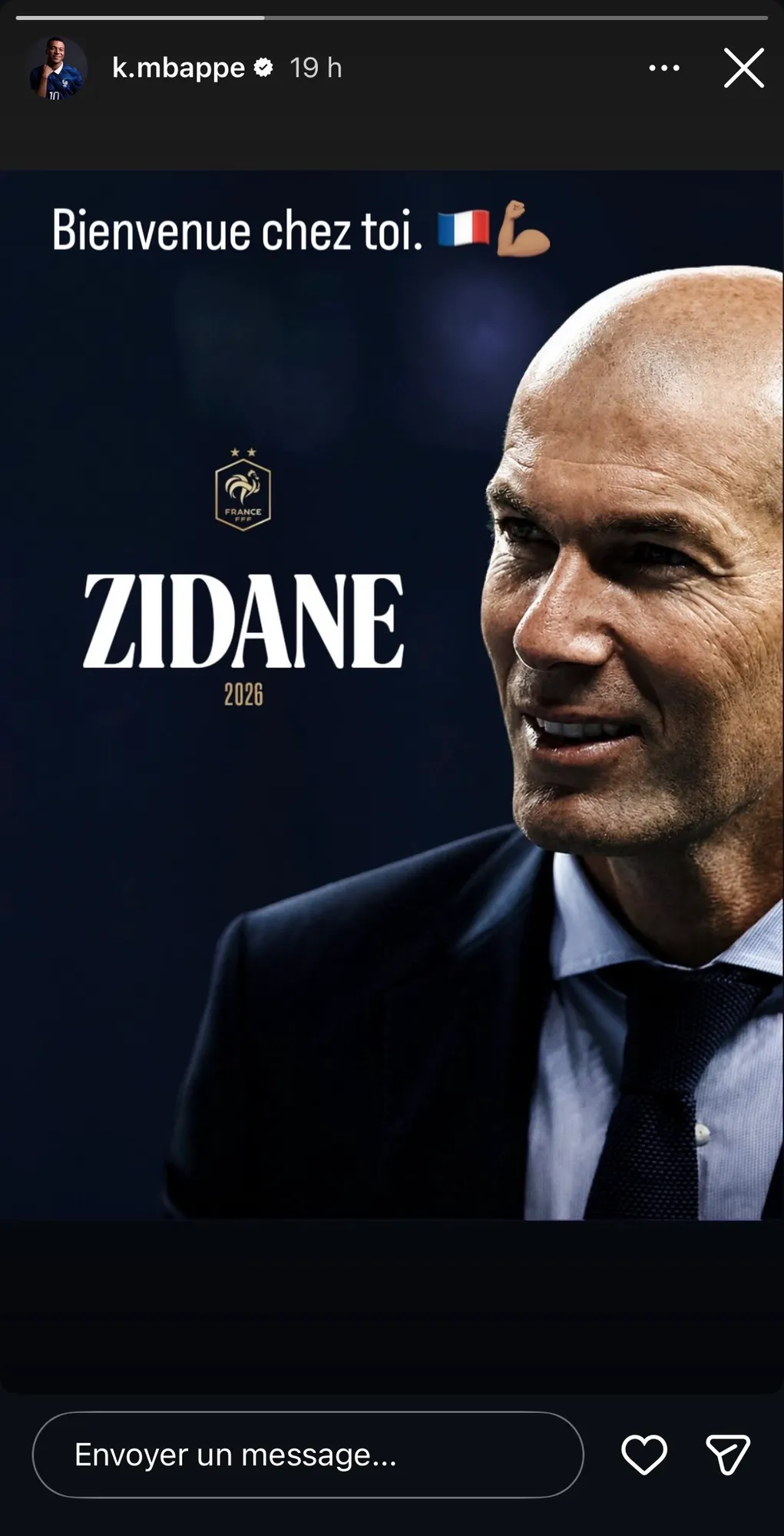 Message de bienvenue de Kylian Mbappé à Zinédine Zidane 
