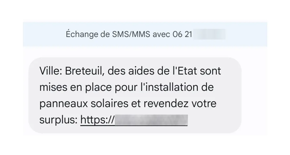 Message frauduleux