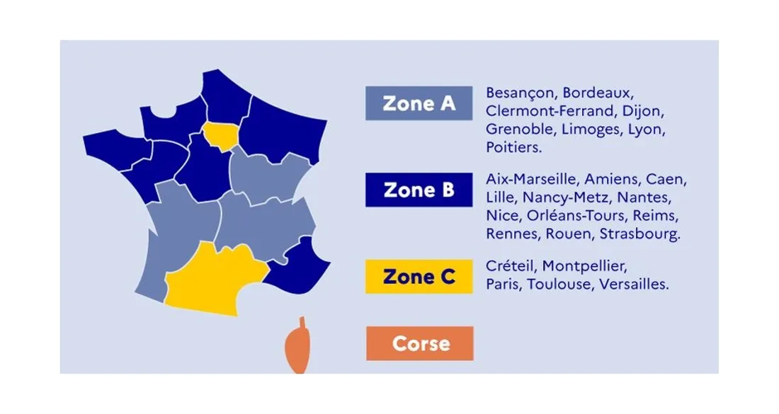 Zones académiques