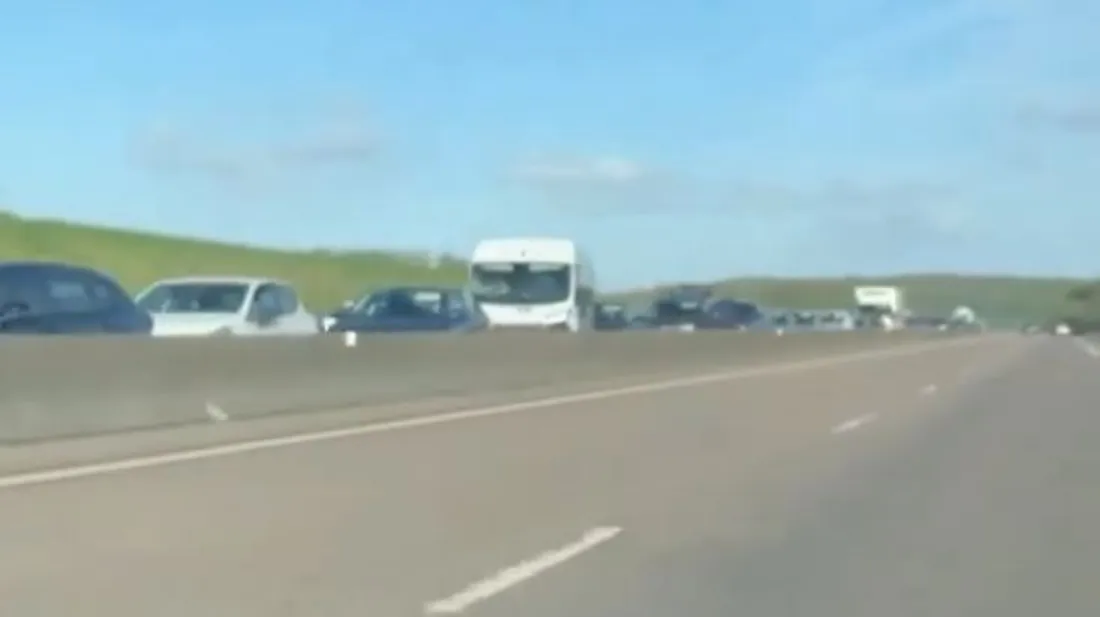 Bouchons causés par l'accident sur la RN31