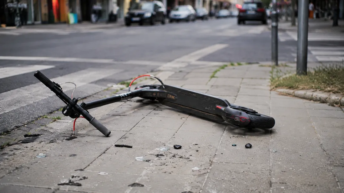 Trottinette accidentée