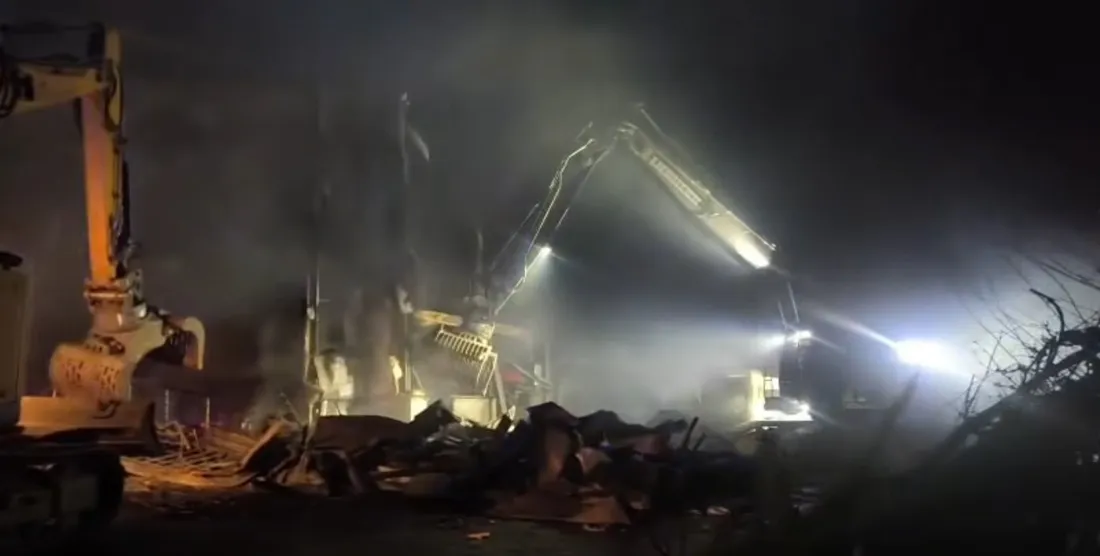 Après l'incendie de la blanchisserie à Mouroux