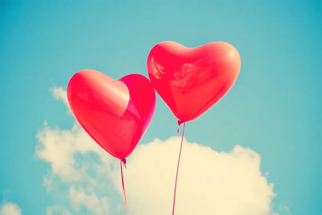 Ballons en forme de coeurs