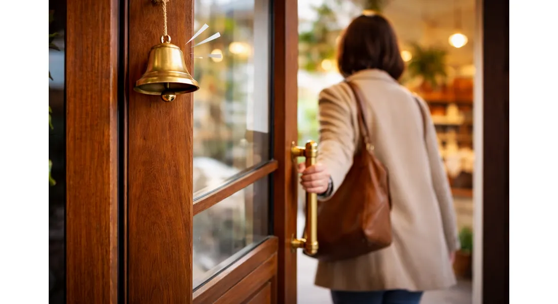 Personne qui entre dans une boutique