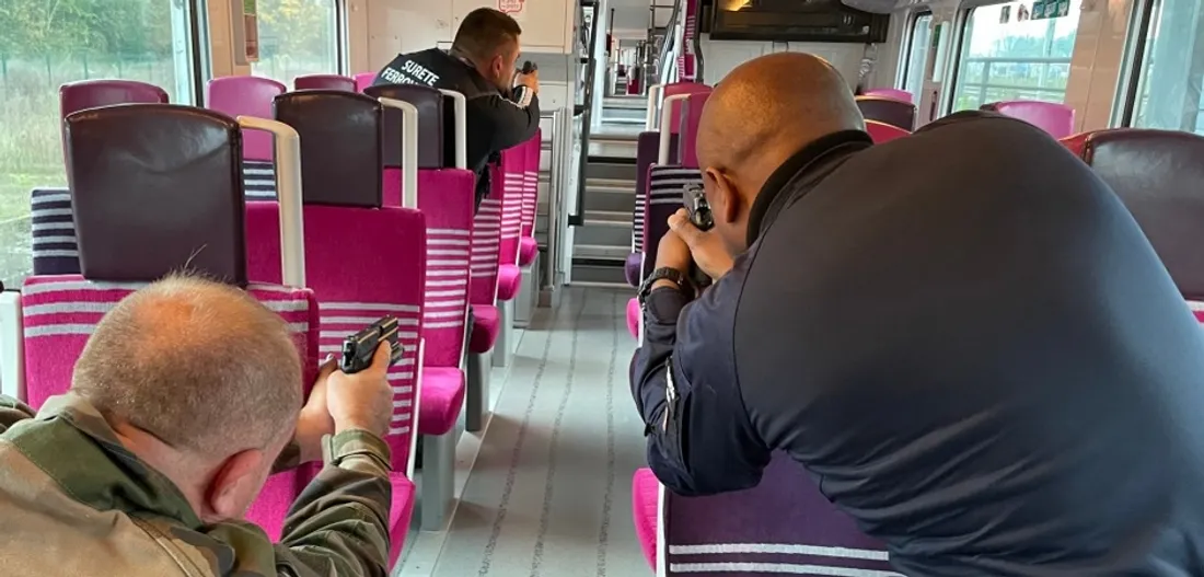 Gendarmes du PSIG Sabre et agents de la SUGE en entraînement