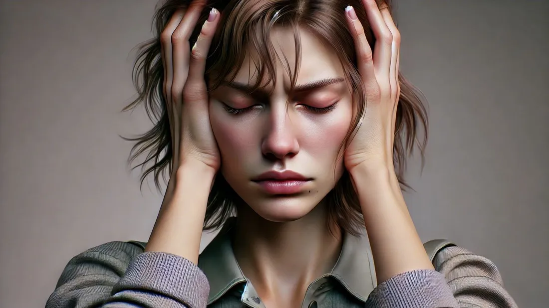 Femme qui se bouche les oreilles