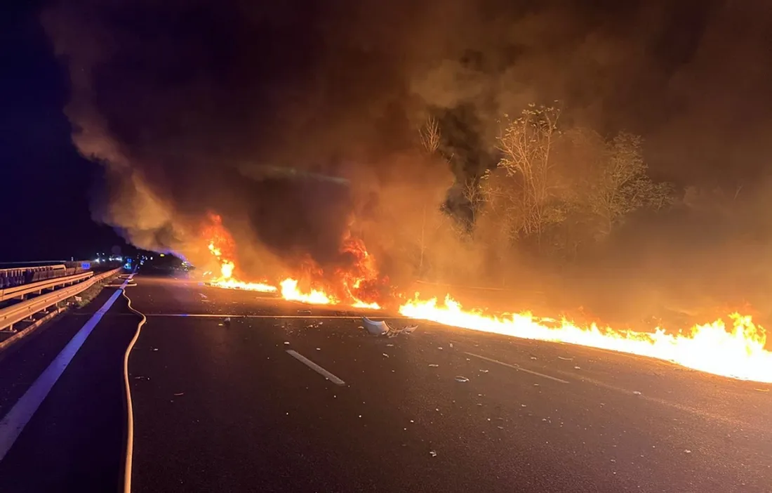 Incendie sur l'A1