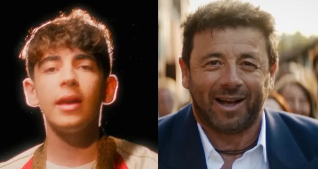 Léon Hesby et Patrick Bruel dans leurs clips respectifs