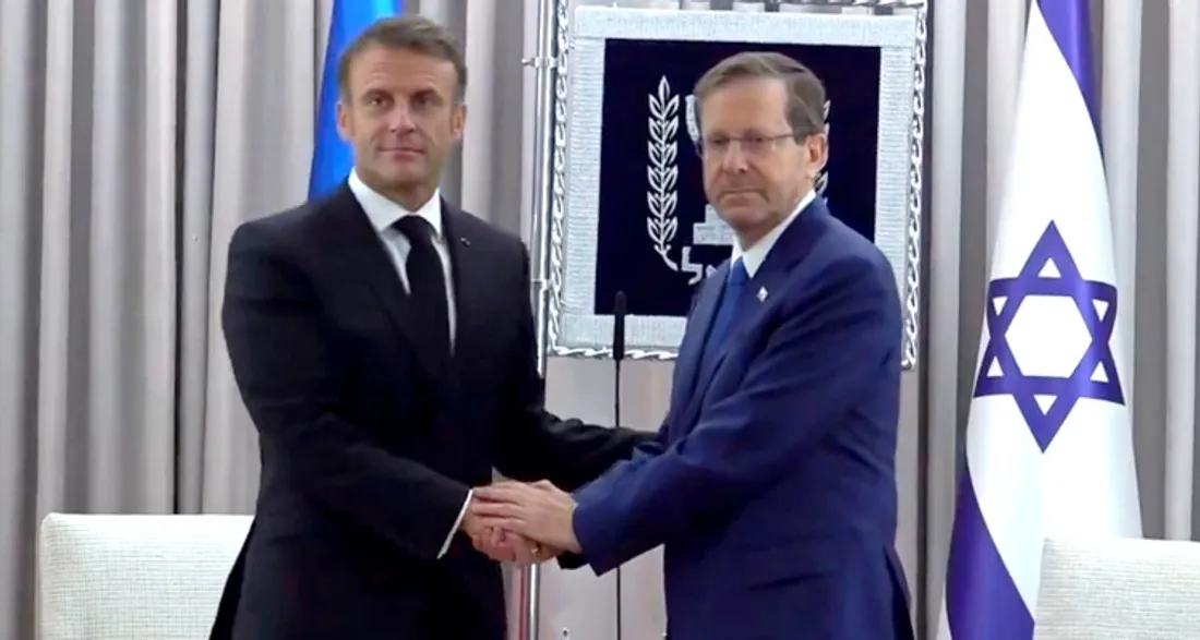 Emmanuel Macron rencontre Isaac Herzog, le président d'Israël