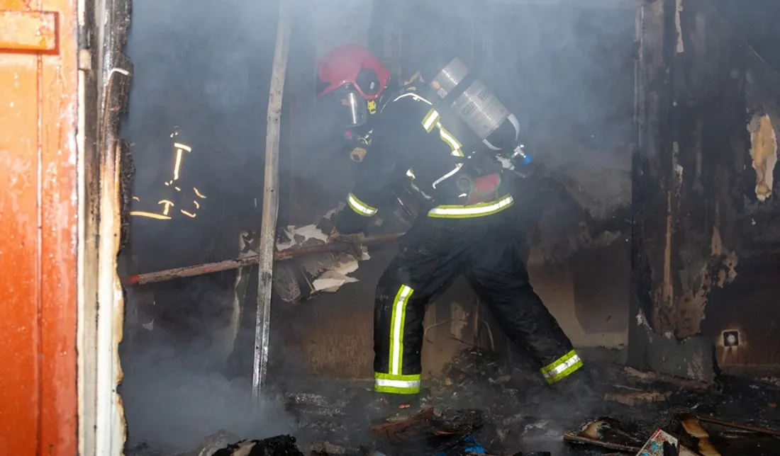 Pompier en intervention