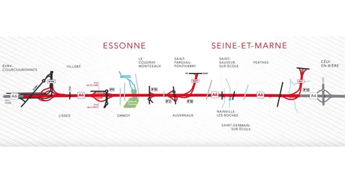 Aménagement de l'autoroute A6