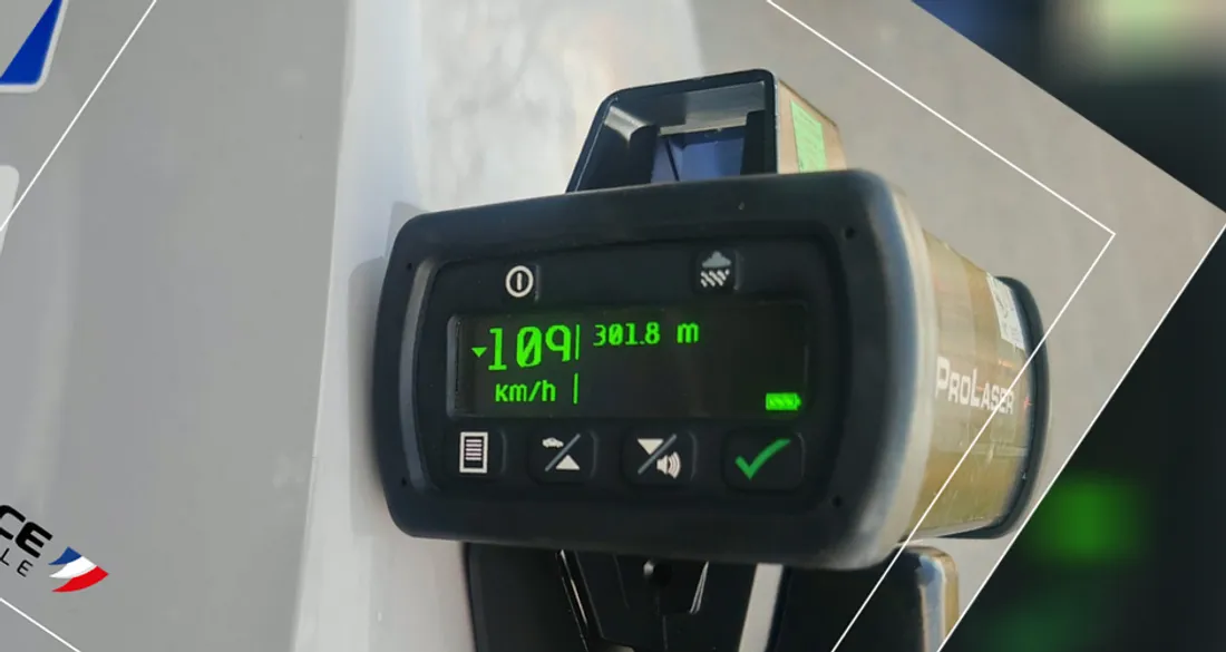 Radar affichant 109 km/h