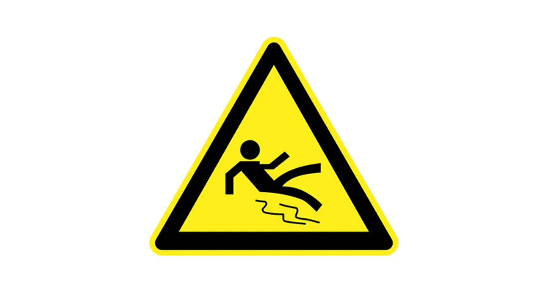 Panneau attention sol glissant