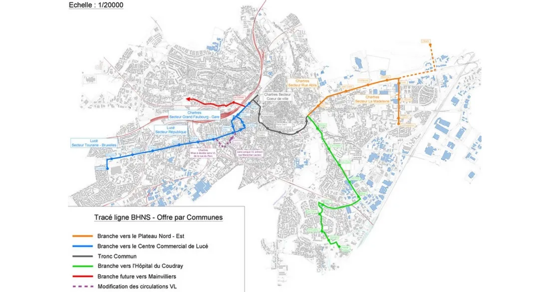 Plan du futur Bus à haut niveau de service