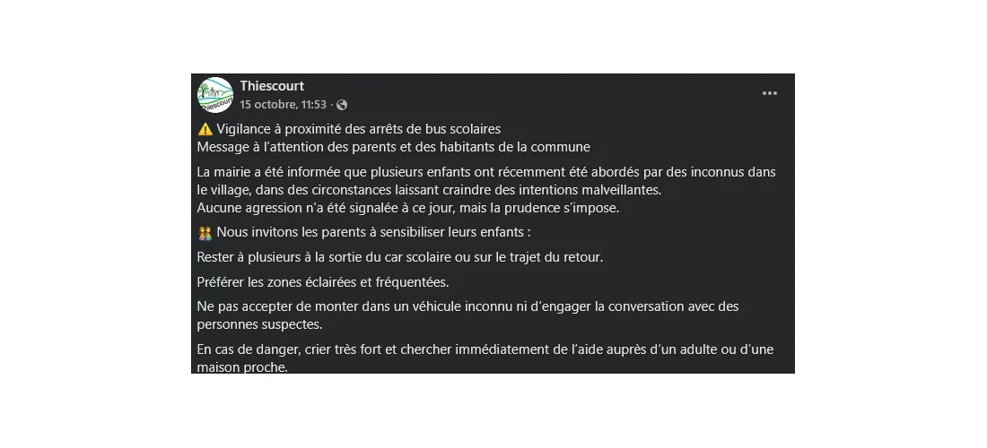 Vigilance aux abords des écoles à Thiescourt