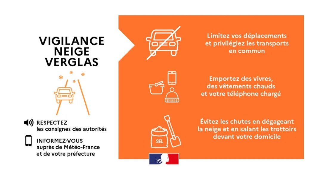 Vigilance orange neige et verglas