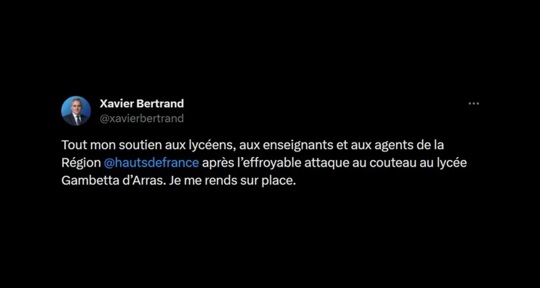 Message de Xavier Bertrand