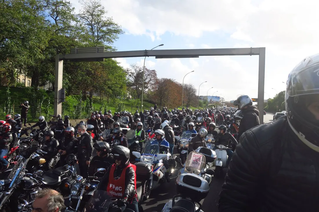 Une manifestation de motards. 