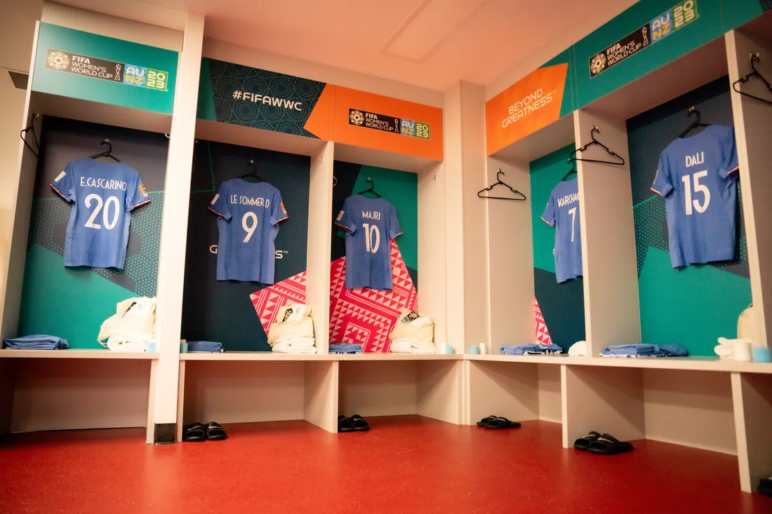 Le vestiaire des Bleues