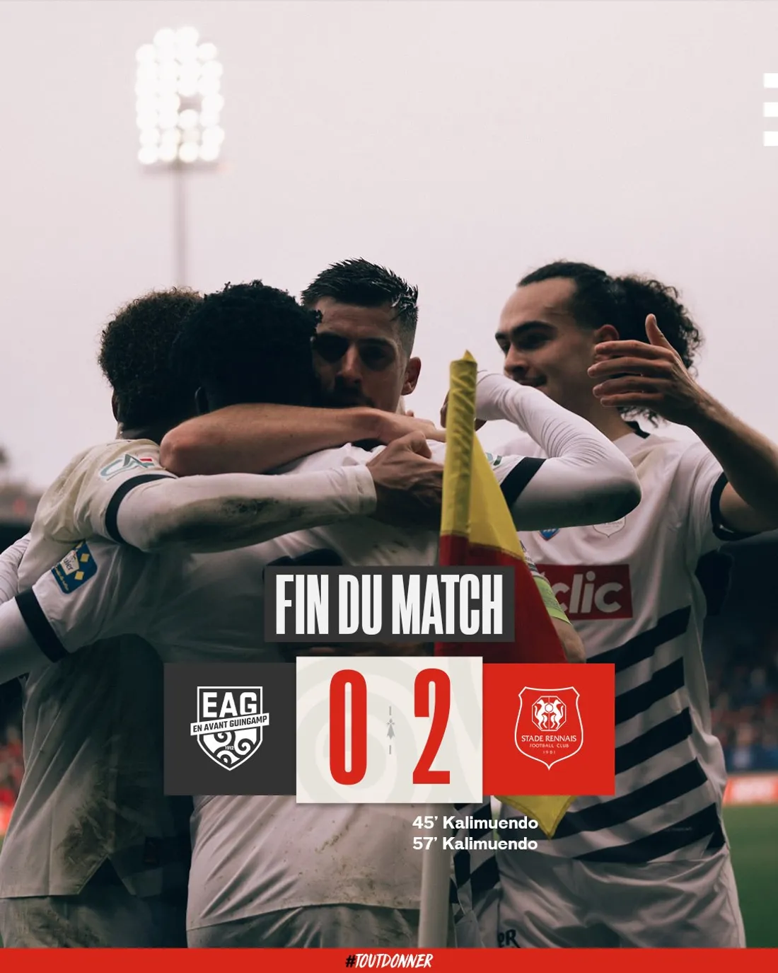 Fin du match entre l'EAG et le Stade Rennais
