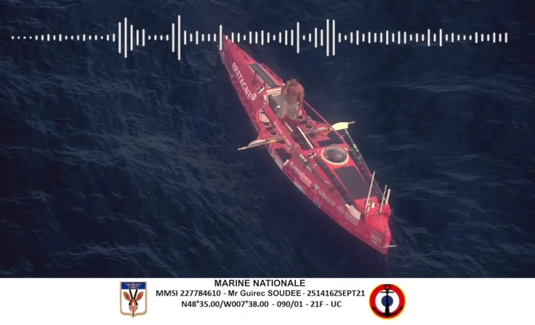 Guirec Soudée à bord de son bateau le 25 septembre 2021 