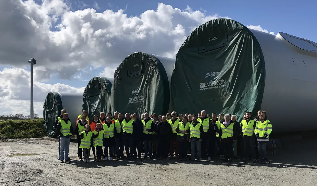 Visite du chantier par les actionnaires citoyens le 9 avril dernier 