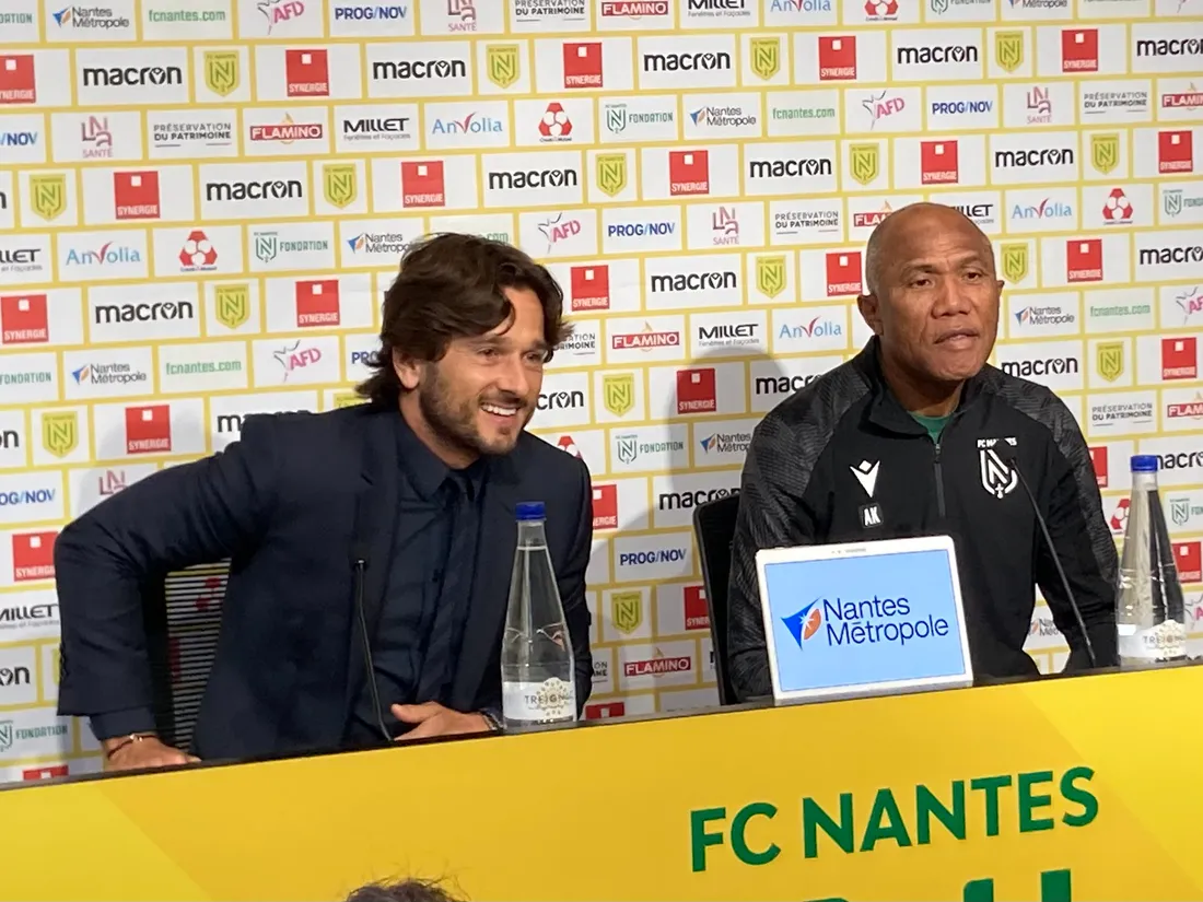 Franck Kita et Antoine Kombouaré en conférence de presse