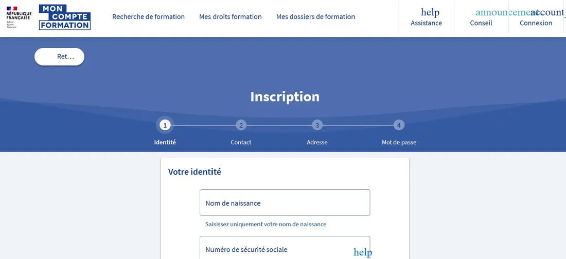Le site Mon Compte Formation