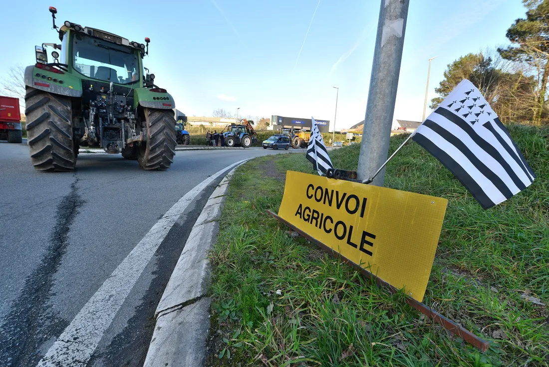 Mobilisation des agriculteurs à Auray (56)