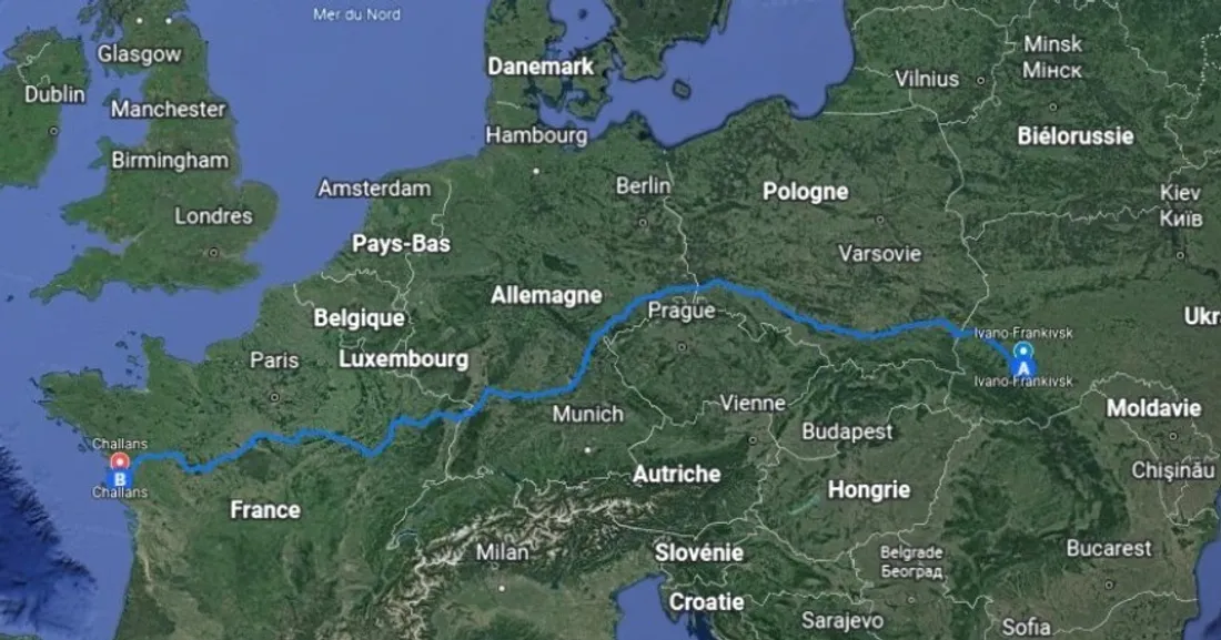 Le trajet de l'opération Noël en Ukraine