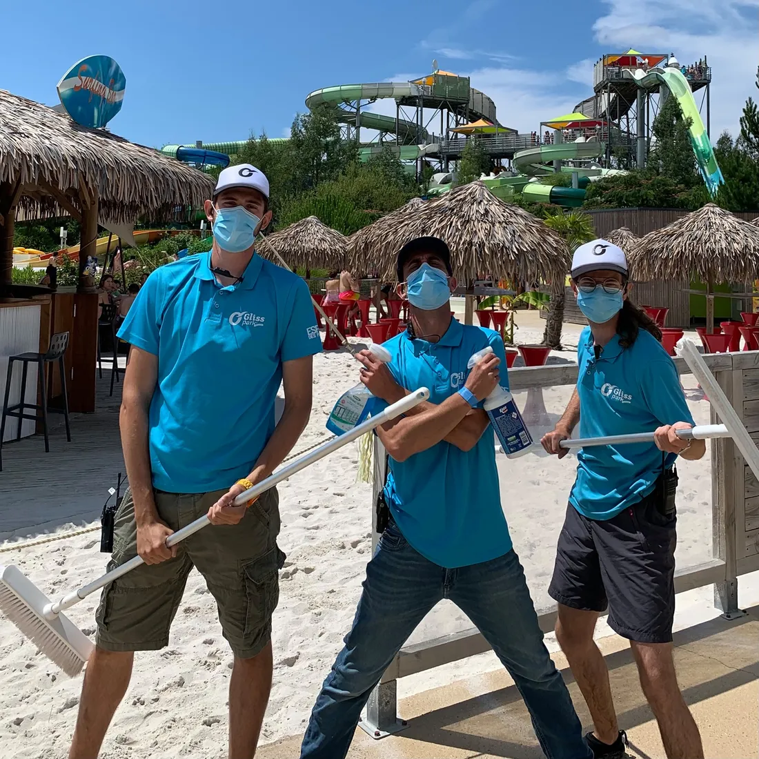 Les agents d'entrien d'O Gliss Park