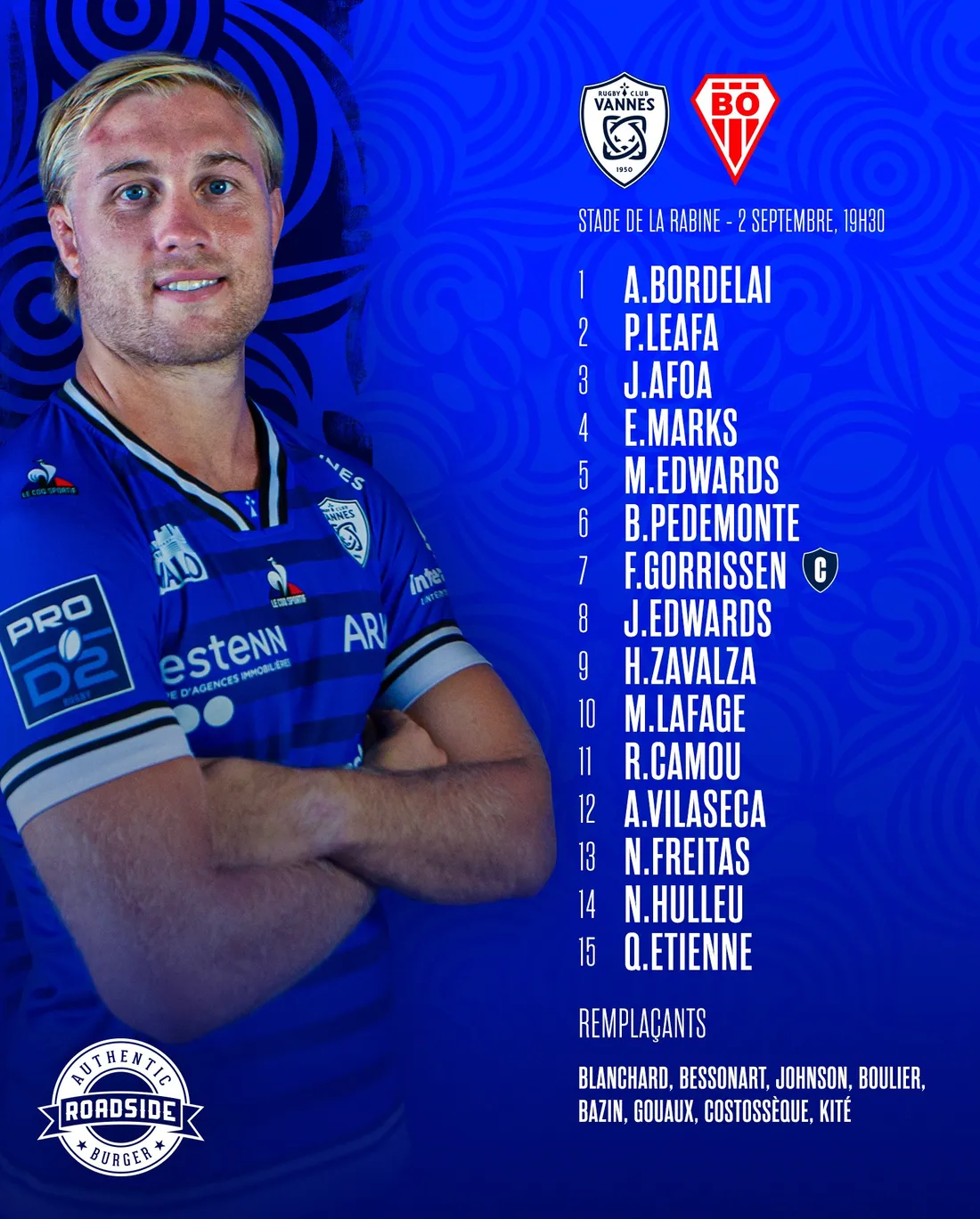Composition du RCV face à Biarritz