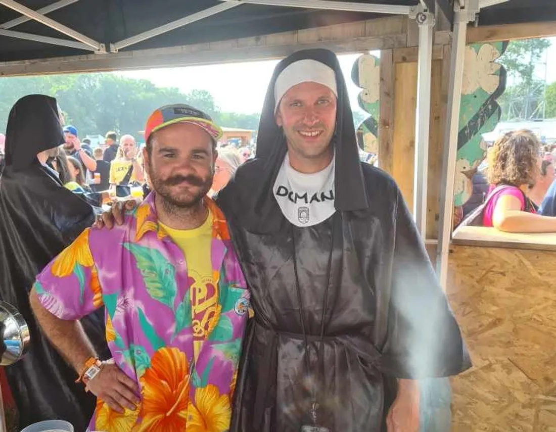 Simon Lorand de la cidrerie  Ti-Lõ et François Nicolas de la brasserie Domani. 